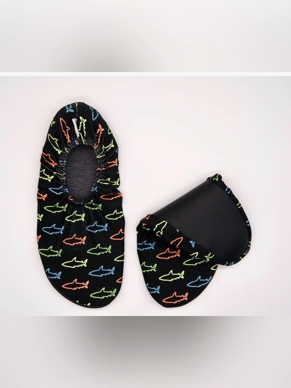 6/$20 SLIPFREE Women's Shark-Print Slip-On Water/Yoga Shoes M 8/9 NWT